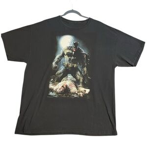 EUC DC Comics Black Batman Mudhole Graphic Tee Shirt Approximately XL